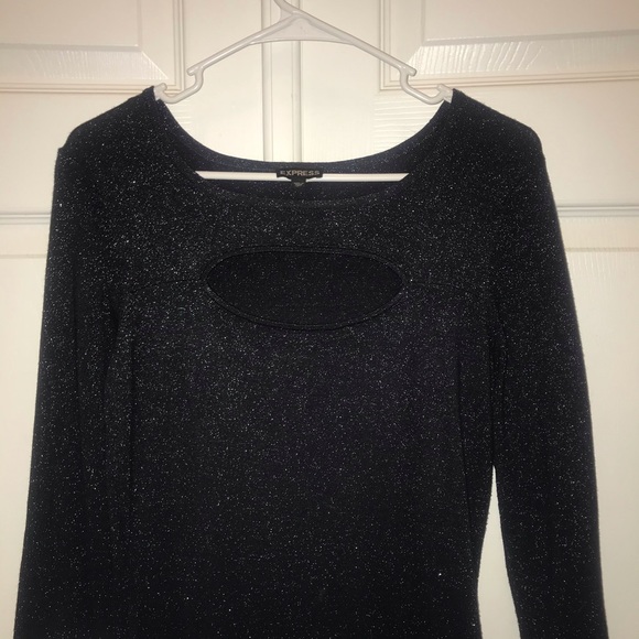 Express sweater dress navy sparkle - Picture 2 of 4